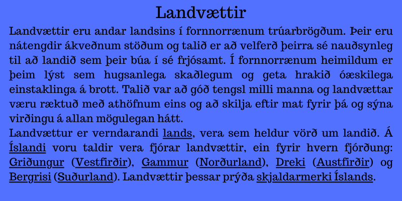 LAndvættir texti