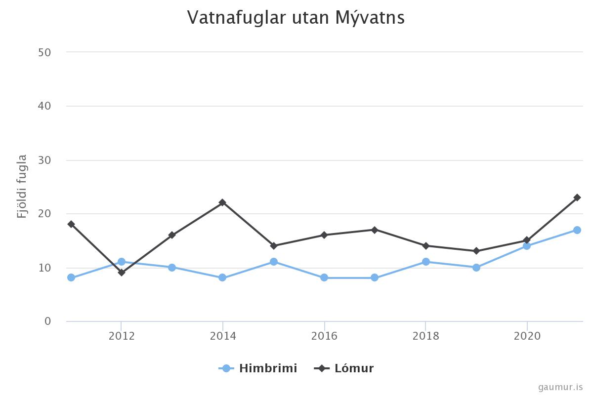 Vatnafuglar utan Mývatns