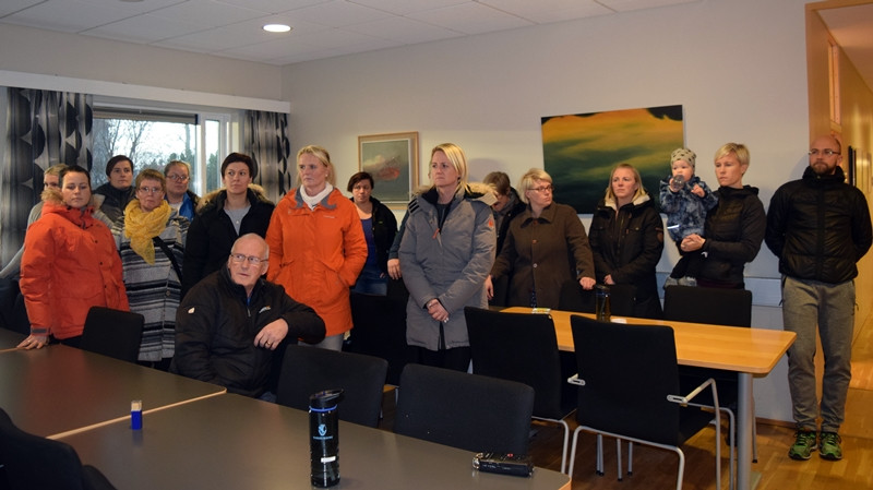 Kennarar Borgarhólsskóla á Húsavík afhentu á dögunum kröfugerð í stjórnsýsluhúsinu á Húsavík. Mynd: …