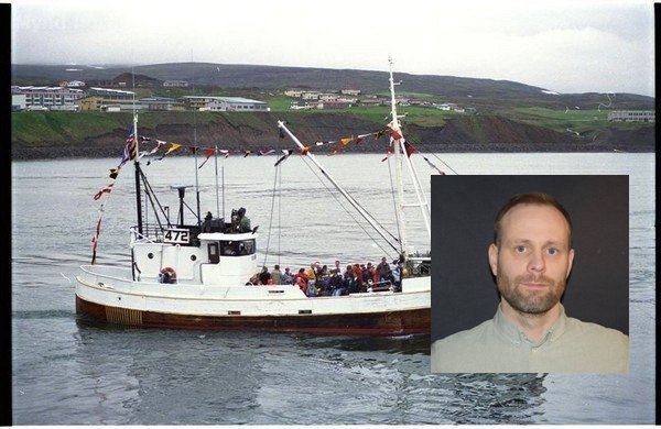 Grunnmyndin er úr safni frá sjómannadegi á Húsavík ljósmyndina tók Þorgeir Baldursson. Innfellda myn…