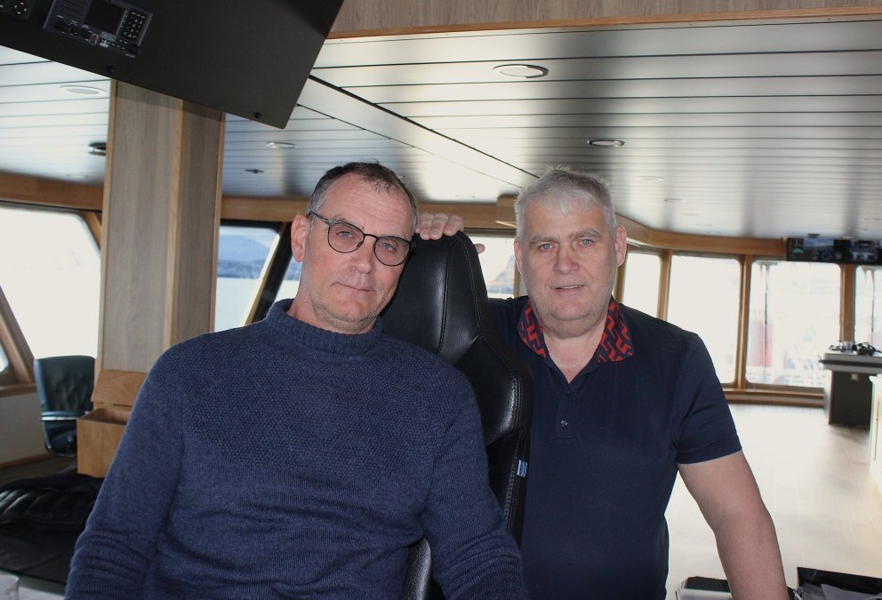 Reynsluboltarnir Birkir Hreinsson til vinstri og Guðmundur Þ. Jónsson til hægri skipstjórar á Vilhel…