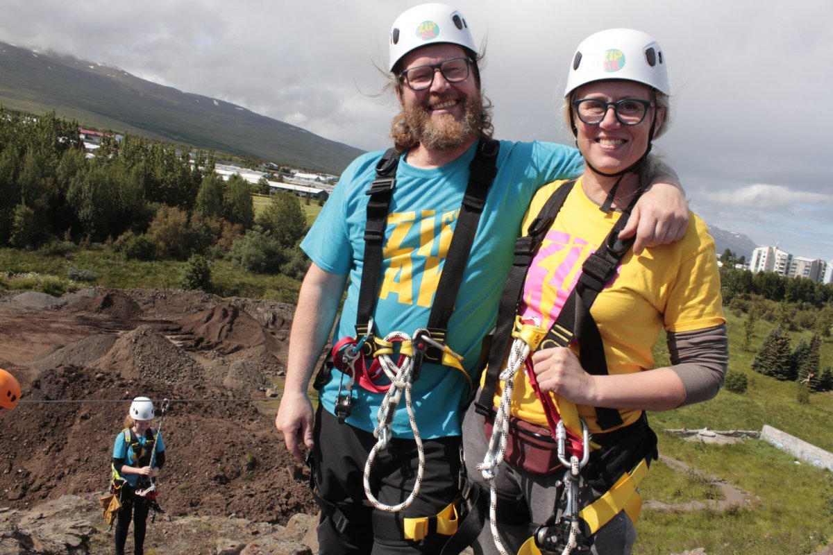 Jón Heiðar Rúnarsson og Anita Hafdís Björnsdóttir er í forsvari fyrir Zipline Akureyri sem komið hef…