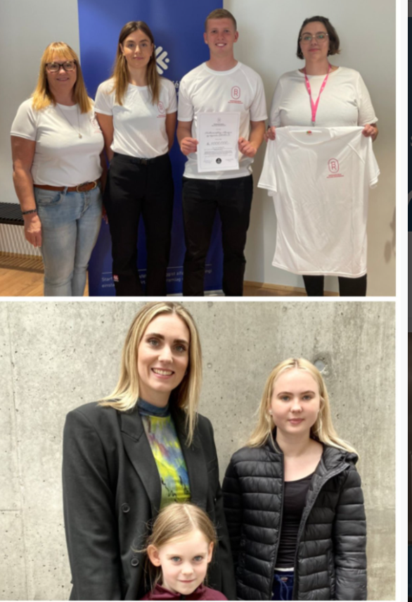 Efri mynd Ragnheiður Jakobsdóttir móðir Baldvins heitins og stjórnarmaður í sjóðnum, Helga Guðrún Nú…