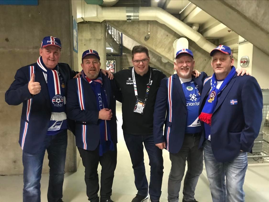Klístursfélagið ásamt aðstoðarþjálfara landsliðsins, frá vinstri: Sigmundur Hreiðarsson, Gunnar Jóh…