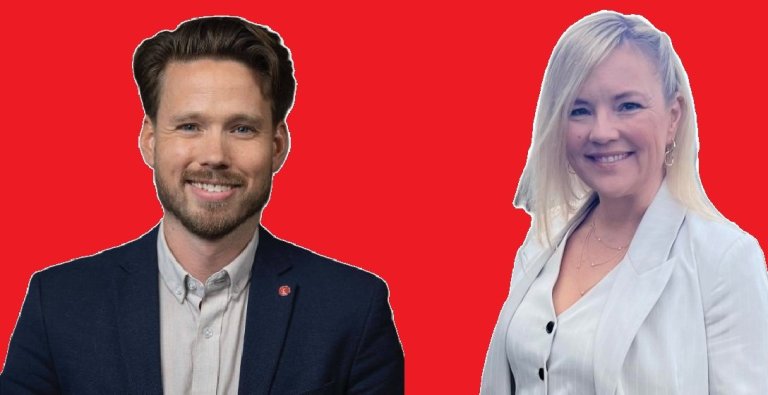 Sindri Kristjánsson, varabæjarfulltrúi Samfylkingarinnar og Hilda Jana Gísladóttir, bæjarfulltrúi Sa…